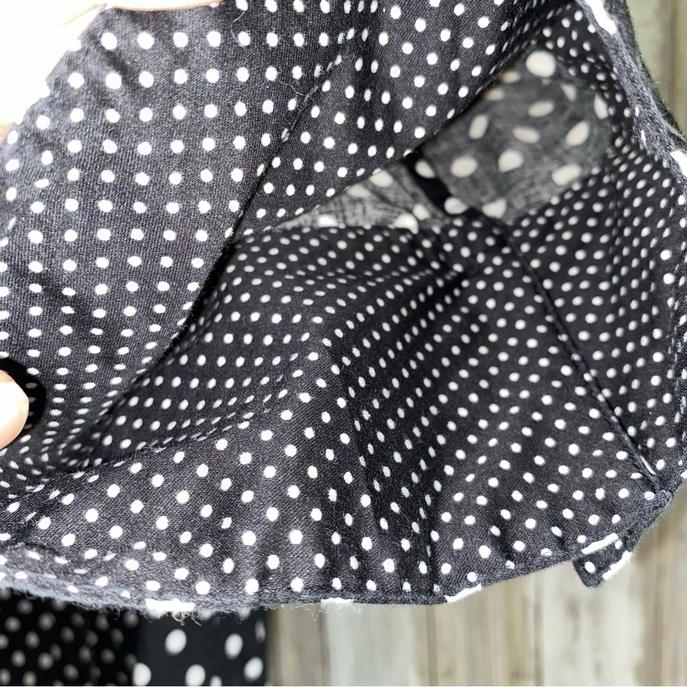 Lane Bryant Black & White Polka Dot Button Down - Picture 3 of 7